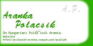 aranka polacsik business card